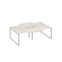 Рабочая станция столы (4х120) Классика опоры QUATTRO дуб / металлокаркас серый А4 С4 183-2 ДШ