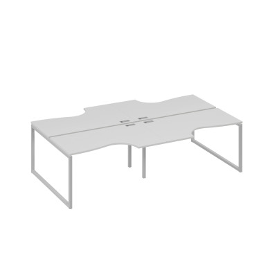 Рабочая станция (4х140) столы Классика каркас QUATTRO серый / металлокаркас серый А4 С4 184-2 СЕ