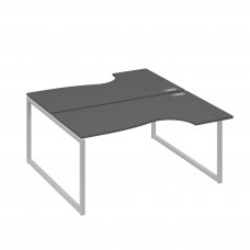 Рабочая станция (2х160) столы Классика опоры QUATTRO антрацит премиум / металлокаркас серый А4 С4 185 АР