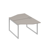 Станция каркас QUATTRO столы (2х120) эргономичные Техно мокко премиум / металлокаркас серый А4 С4 186 МП