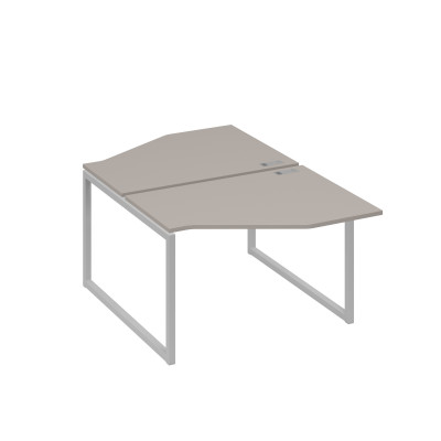 Станция каркас QUATTRO столы (2х120) эргономичные Техно мокко премиум / металлокаркас серый А4 С4 186 МП