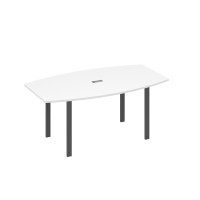 Стол фигурный 180 с металлокаркасом UNO белый премиум / металлокаркас антрацит А4 А1 112 БП