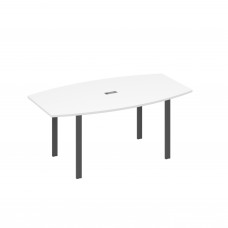 Стол фигурный 180 с металлокаркасом UNO белый премиум / металлокаркас антрацит А4 А1 112 БП