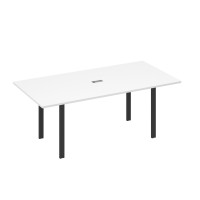Стол 200 на металлокаркасе UNO в переговорную белый премиум / металлокаркас антрацит А4 А1 123 БП