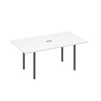 Стол 180 прямой для переговоров каркас DUE белый премиум / металлокаркас антрацит А4 А2 122 БП