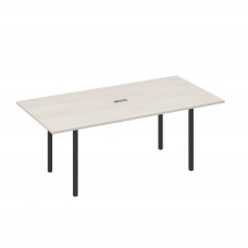 Стол 200 переговорный с металлокаркасом DUE дуб / металлокаркас антрацит А4 А2 123 ДШ