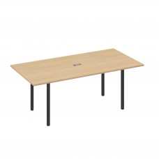 Стол 200 переговорный с металлокаркасом DUE натуральный дуб / металлокаркас антрацит А4 А2 123 НД
