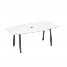 Стол для переговоров 200 на каркасе TRE белый премиум / металлокаркас антрацит А4 А3 113 БП