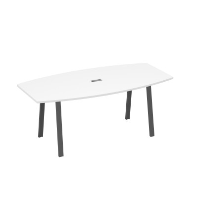 Стол для переговоров 200 на каркасе TRE белый премиум / металлокаркас антрацит А4 А3 113 БП