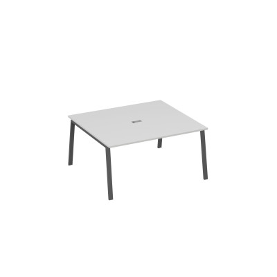 Стол 160 на каркасе TRE в переговорную серый / металлокаркас антрацит А4 А3 136 СЕ
