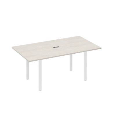 Стол 180 на металлокаркасе UNO для переговоров дуб / металлокаркас белый А4 Б1 122 ДШ