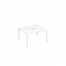 Стол 140 переговорный с металлокаркасом UNO белый премиум / металлокаркас белый А4 Б1 132 БП