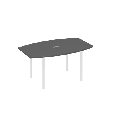 Стол 160 для переговоров на каркасе DUE антрацит премиум / металлокаркас белый А4 Б2 111 АР