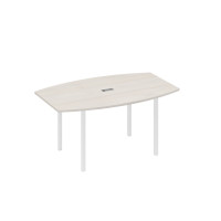 Стол 160 для переговоров на каркасе DUE дуб / металлокаркас белый А4 Б2 111 ДШ