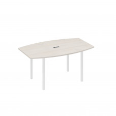 Стол 160 для переговоров на каркасе DUE дуб / металлокаркас белый А4 Б2 111 ДШ