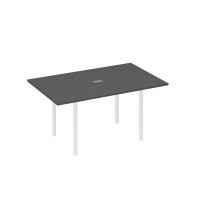 Стол для переговоров 160 прямой на каркасе DUE антрацит премиум / металлокаркас белый А4 Б2 121 АР