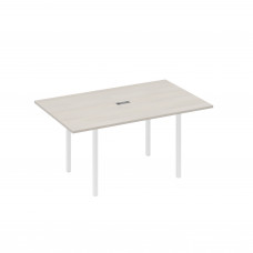 Стол для переговоров 160 прямой на каркасе DUE дуб / металлокаркас белый А4 Б2 121 ДШ