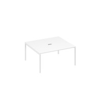 Стол 160 с опорами DUE для переговоров белый премиум / металлокаркас белый А4 Б2 136 БП
