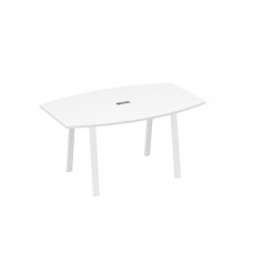 Стол 160 переговорный на ножках TRE белый премиум / металлокаркас белый А4 Б3 111 БП