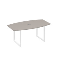 Стол для переговоров 180 на каркасе QUATTRO мокко премиум / металлокаркас белый А4 Б4 112 МП