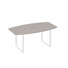 Стол для переговоров 180 на каркасе QUATTRO мокко премиум / металлокаркас белый А4 Б4 112 МП