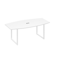 Стол переговорный 200 с металлокаркасом QUATTRO белый премиум / металлокаркас белый А4 Б4 113 БП