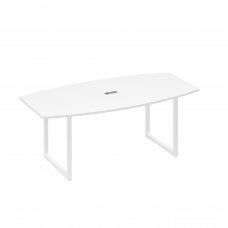 Стол переговорный 200 с металлокаркасом QUATTRO белый премиум / металлокаркас белый А4 Б4 113 БП