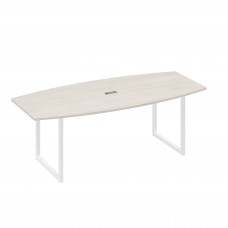 Переговорный стол 220 на каркасе QUATTRO дуб / металлокаркас белый А4 Б4 114 ДШ