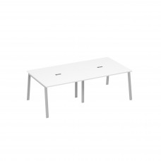 Стол 240 для переговоров металлокаркас TRE белый премиум / металлокаркас серый А4 С3 131-2 БП