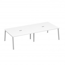Стол 320x144 для переговоров ножки TRE белый премиум / металлокаркас серый А4 С3 136-2 БП