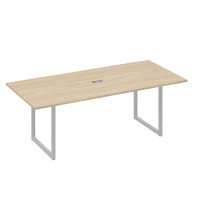Стол 220 переговорный с металлокаркасом QUATTRO дуб скандинавский / металлокаркас серый А4 С4 124 ДК