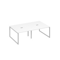 Стол 240 переговорный на опорах QUATTRO белый премиум / металлокаркас серый А4 С4 134-2 БП