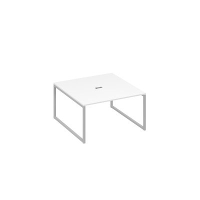 Переговорный стол 140 на металлокаркасе QUATTRO белый премиум / металлокаркас серый А4 С4 135 БП