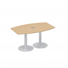 Стол 160x100 фигурный на опорах-колоннах для переговоров натуральный дуб А4 ХР 111 НД