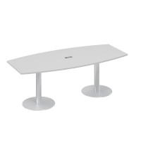 Стол 220x100 фигурный на опорах-колоннах для переговоров серый А4 ХР 114 СЕ