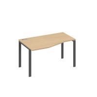 Стол левый "Техно" на металлокаркасе UNO эргономичный натуральный дуб / металлокаркас антрацит А4 А1 063 НД