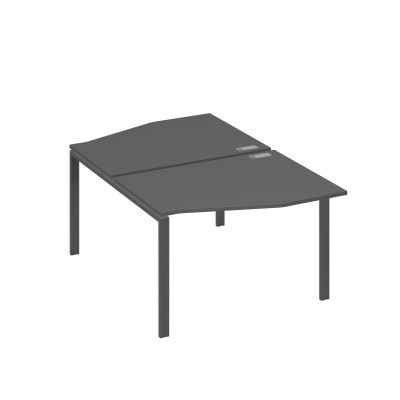 Рабочая станция столы Техно на металлокаркасе UNO (2х120) антрацит премиум / металлокаркас антрацит А4 А1 189 АР