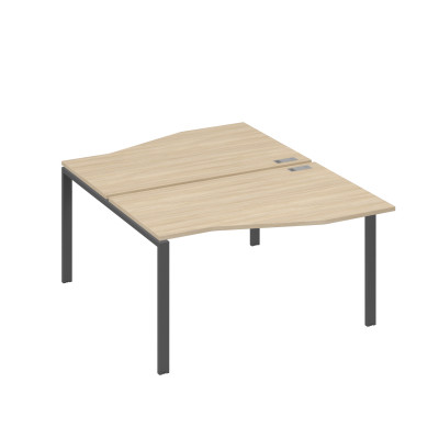 Рабочая станция каркас UNO столы (2х140) Техно дуб скандинавский / металлокаркас антрацит А4 А1 190 ДК