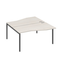 Станция со столами Техно эргономичными (2х160) каркас DUE дуб / металлокаркас антрацит А4 А2 191 ДШ