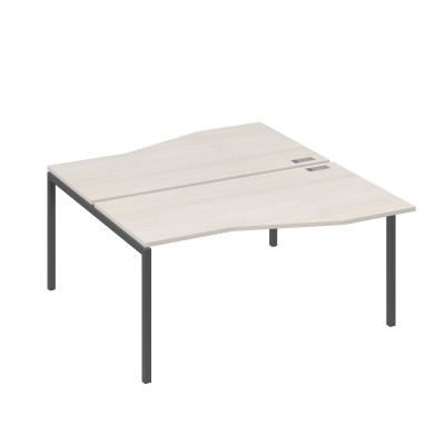 Станция со столами Техно эргономичными (2х160) каркас DUE дуб / металлокаркас антрацит А4 А2 191 ДШ