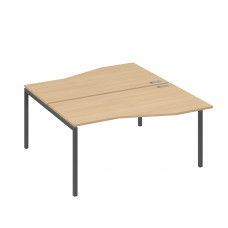 Станция со столами Техно эргономичными (2х160) каркас DUE натуральный дуб / металлокаркас антрацит А4 А2 191 НД