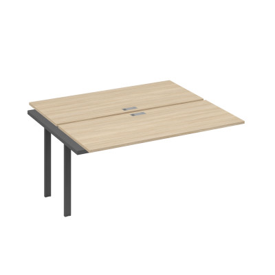 Секция стола 2х160 рабочей станции на каркасе UNO дуб скандинавский / металлокаркас антрацит А4 А1 175-1 ДК