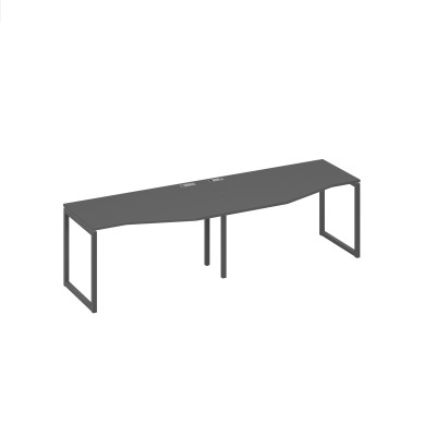 Рабочая станция столы (2х140) Техно эргономичные каркас QUATTRO антрацит премиум / металлокаркас антрацит А4 А4 063-2 АР