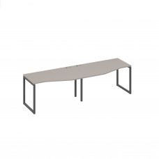 Рабочая станция столы Техно (2х140) каркас DUE металлический мокко премиум / металлокаркас антрацит А4 А2 063-2 МП