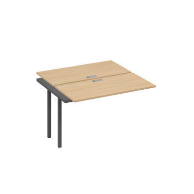 Секция стола рабочей станции на металлокаркасе QUATTRO (2х120) натуральный дуб / металлокаркас антрацит А4 А4 170-1 НД