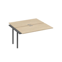 Секция рабочей станции на опорах DUE (2х140) дуб скандинавский / металлокаркас антрацит А4 А2 174-1 ДК