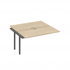 Секция рабочей станции на опорах DUE (2х140) дуб скандинавский / металлокаркас антрацит А4 А2 174-1 ДК