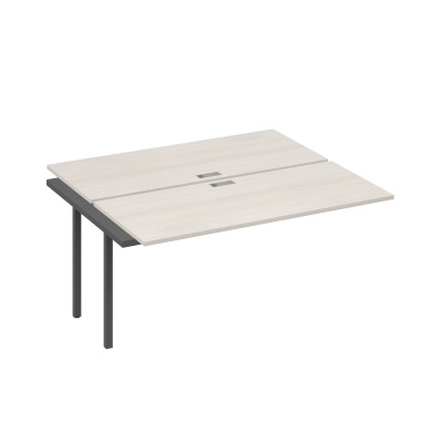 Секция стола рабочей станции на металлокаркасе QUATTRO (2х160) дуб / металлокаркас антрацит А4 А4 175-1 ДШ