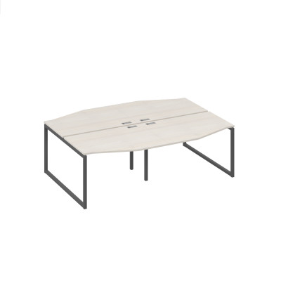 Рабочая станция со столами Техно (4х120) на металлокаркасе DUE дуб / металлокаркас антрацит А4 А2 189-2 ДШ