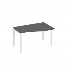 Стол на металлокаркасе UNO эргономичный правый "Техно" антрацит премиум / металлокаркас белый А4 Б1 064 АР
